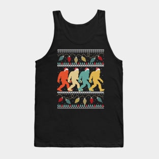 Bigfoot Santa Hat Christmas Sasquatch Xmas Lights Tank Top